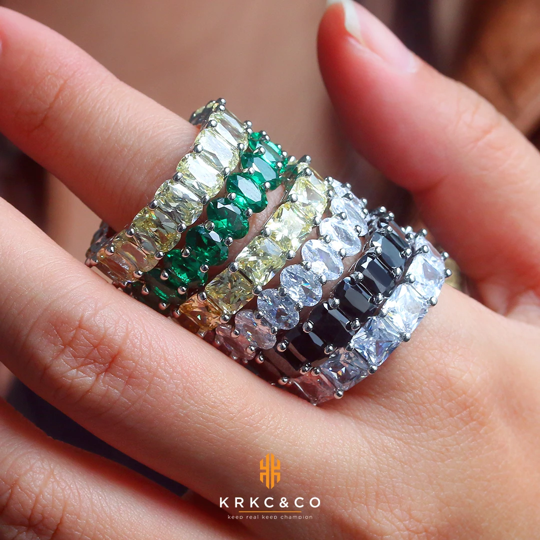 KRKC Fashion CZ Tennis O Ring Jewelry Lady Silver White Gold Plated Baguette Crystal Cubic Zirconia Women Diamond Rings for Girl
KRKC Fashion CZ Tennis O Ring Jewelry Lady Silver White Gold Plated Baguette Crystal Cubic Zirconia Women Diamond Rings for Girl
