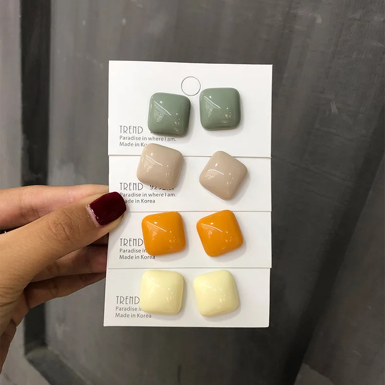 JUHU New Geometric Acrylic Square Earrings Macaron Fashion Minimalist Earrings S925 silver needle jewelry for women, Colorful
JUHU New Geometric Acrylic Square Earrings Macaron Fashion Minimalist Earrings S925 silver needle jewelry for women, Colorful