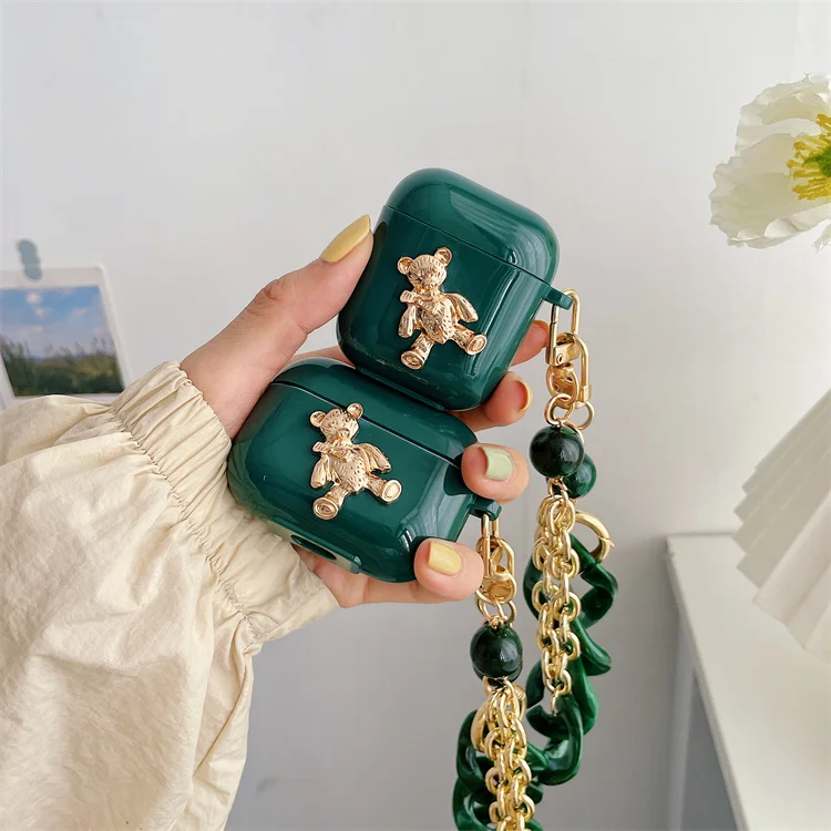 2021 Luxury Korean Girly Shockproof Bear Design Wireless Earphone Cover Case with Chain for AirPods 1 2 pro 3, Cool style earphone cases for apple airpods
2021 Luxury Korean Girly Shockproof Bear Design Wireless Earphone Cover Case with Chain for AirPods 1 2 pro 3, Cool style earphone cases for apple airpods