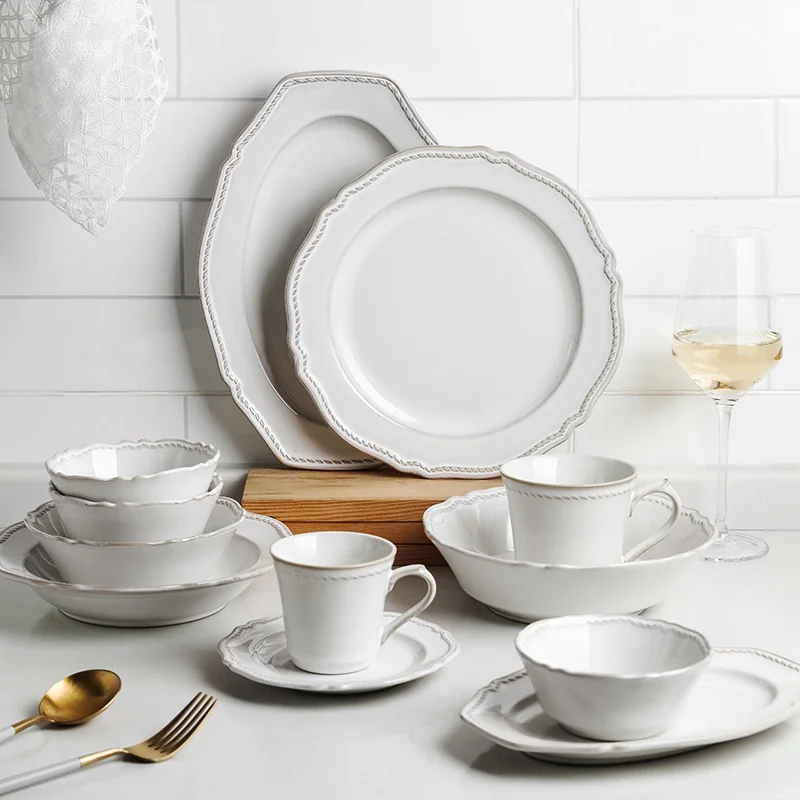 Wholesale Hot Sale Ceramic kitchen Dinner Set Coffee Cup White Plates Set Dinnerware Sets 1529
Wholesale Hot Sale Ceramic kitchen Dinner Set Coffee Cup White Plates Set Dinnerware Sets 1529
