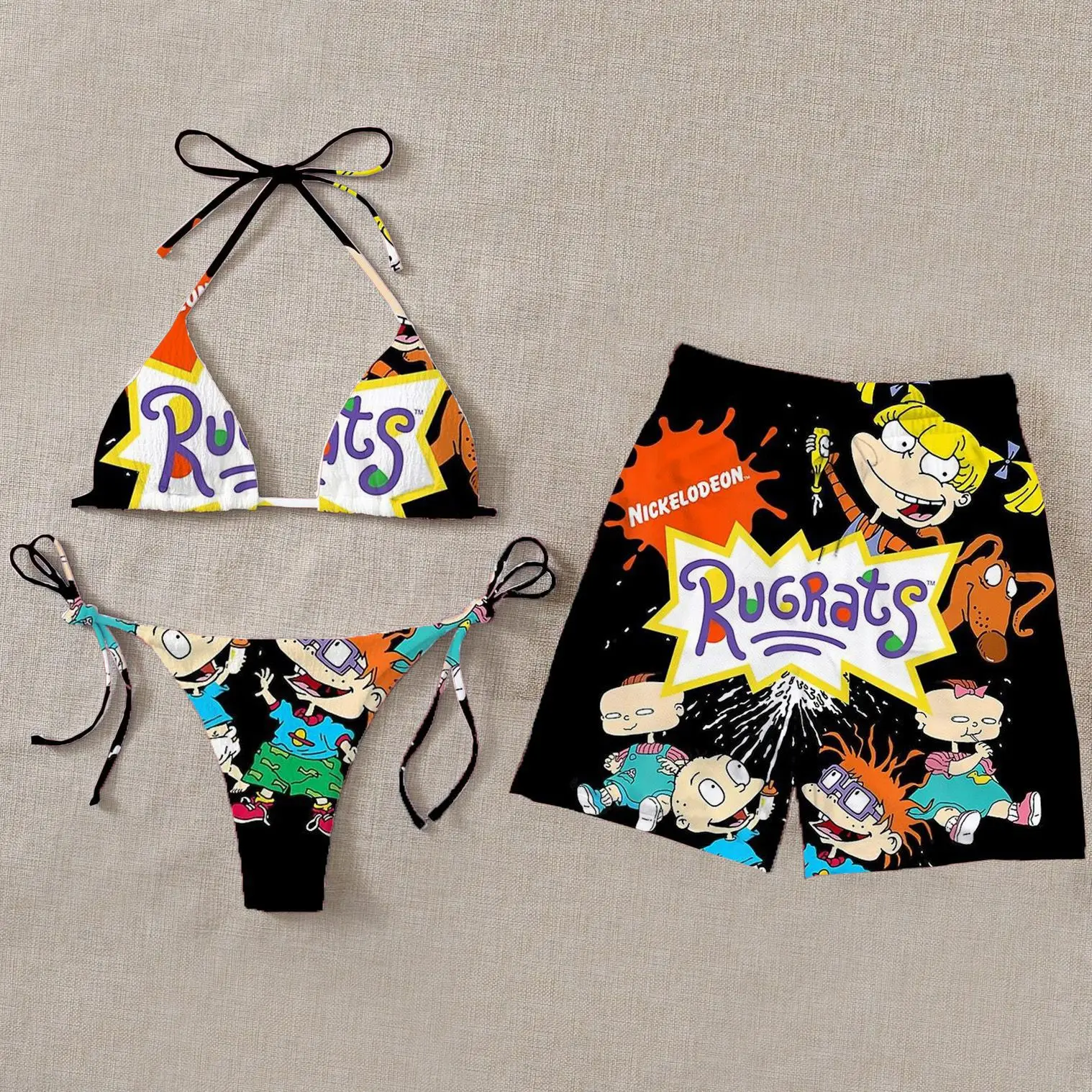 New couples dress sexy split swimsuit bikini print swimwear beachwear three piece bikini set men's swimming trunks, Picture color
New couples dress sexy split swimsuit bikini print swimwear beachwear three piece bikini set men's swimming trunks, Picture color