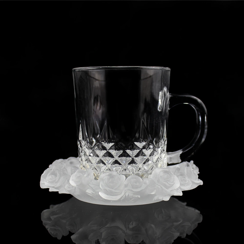 Handmade new style rose coaster with cup, arabian coffee cup set, tea cup set household tableware, White, green,amber
Handmade new style rose coaster with cup, arabian coffee cup set, tea cup set household tableware, White, green,amber