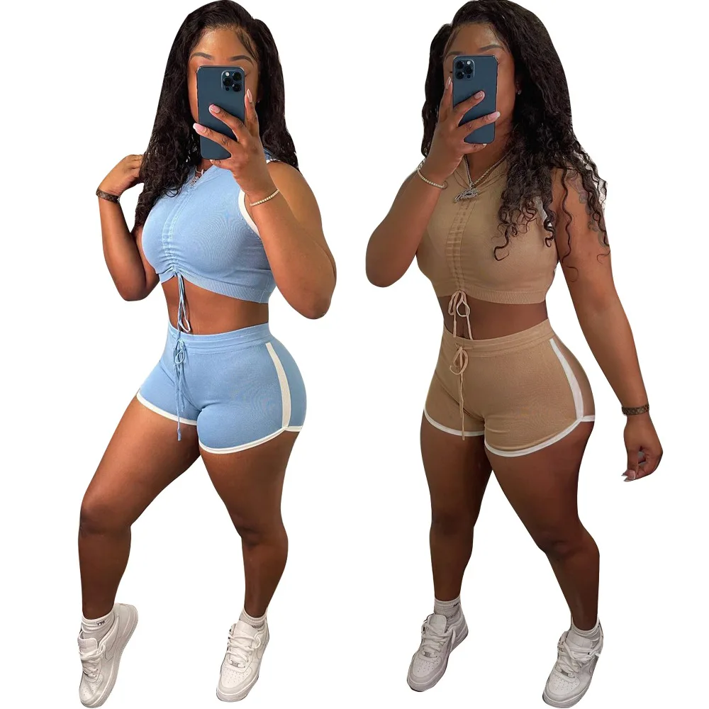 Summer Solid Color Stretchy Women Short Sets Sexy Sleeveless Two Piece Set Women 2021 Trendy 2 Piece Outfit
Summer Solid Color Stretchy Women Short Sets Sexy Sleeveless Two Piece Set Women 2021 Trendy 2 Piece Outfit