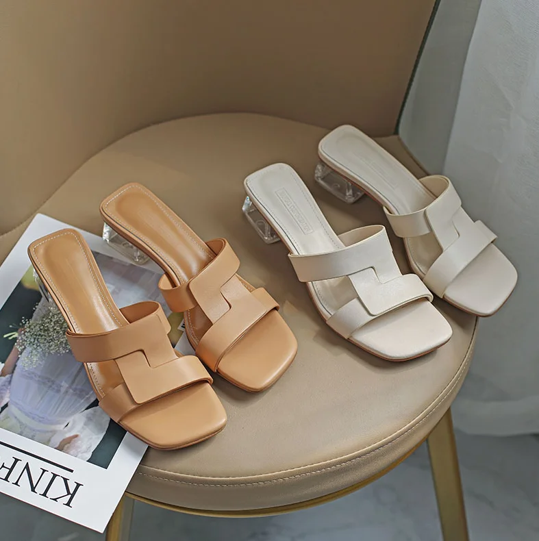 New style open-toe women's sandals and slippers with thick heel and square toe ss, Beige brown
New style open-toe women's sandals and slippers with thick heel and square toe ss, Beige brown