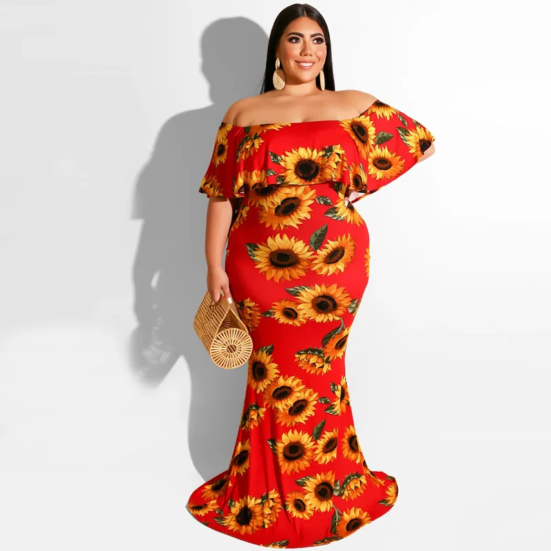 Plus Size Dress Factory Printed Off Shoulder Tight Fit Buttocks Casual Sexy Bodycon Maxi Dresses Women, Shown
Plus Size Dress Factory Printed Off Shoulder Tight Fit Buttocks Casual Sexy Bodycon Maxi Dresses Women, Shown