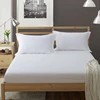 Wholesale cheap price luxury soft plain solid color polyester bed fitted sheet