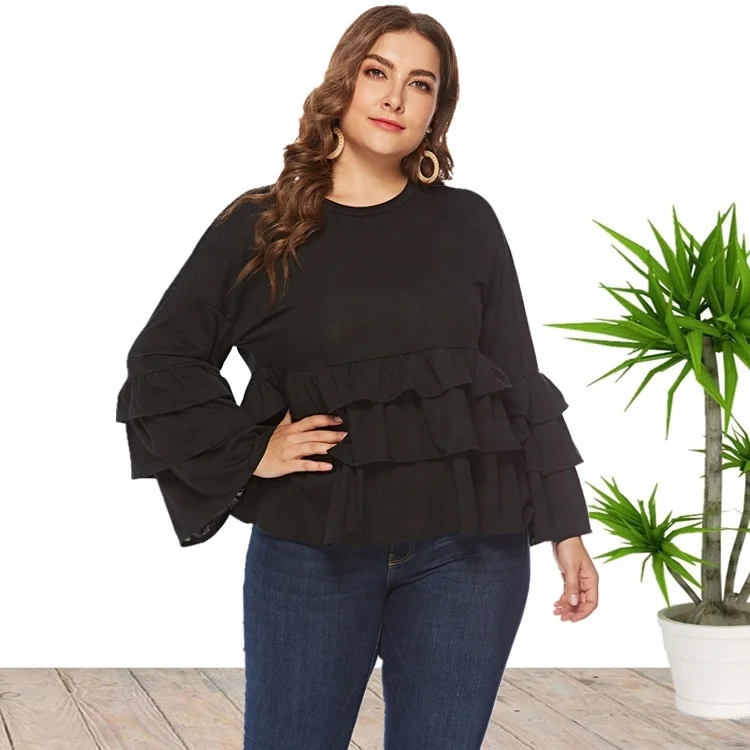 Dropship Black Ruffles Long Sleeve Plus Size Blouse Shirt Tops For Ladies Wholesale china
Dropship Black Ruffles Long Sleeve Plus Size Blouse Shirt Tops For Ladies Wholesale china