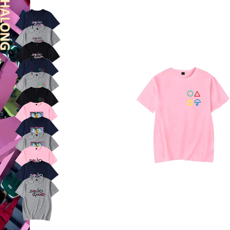 Squid Game 2021 New Custom Logo Squid Game Print Crew Neck Pullover 100% Polyester Men's T-Shirts, Customized colors
Squid Game 2021 New Custom Logo Squid Game Print Crew Neck Pullover 100% Polyester Men's T-Shirts, Customized colors