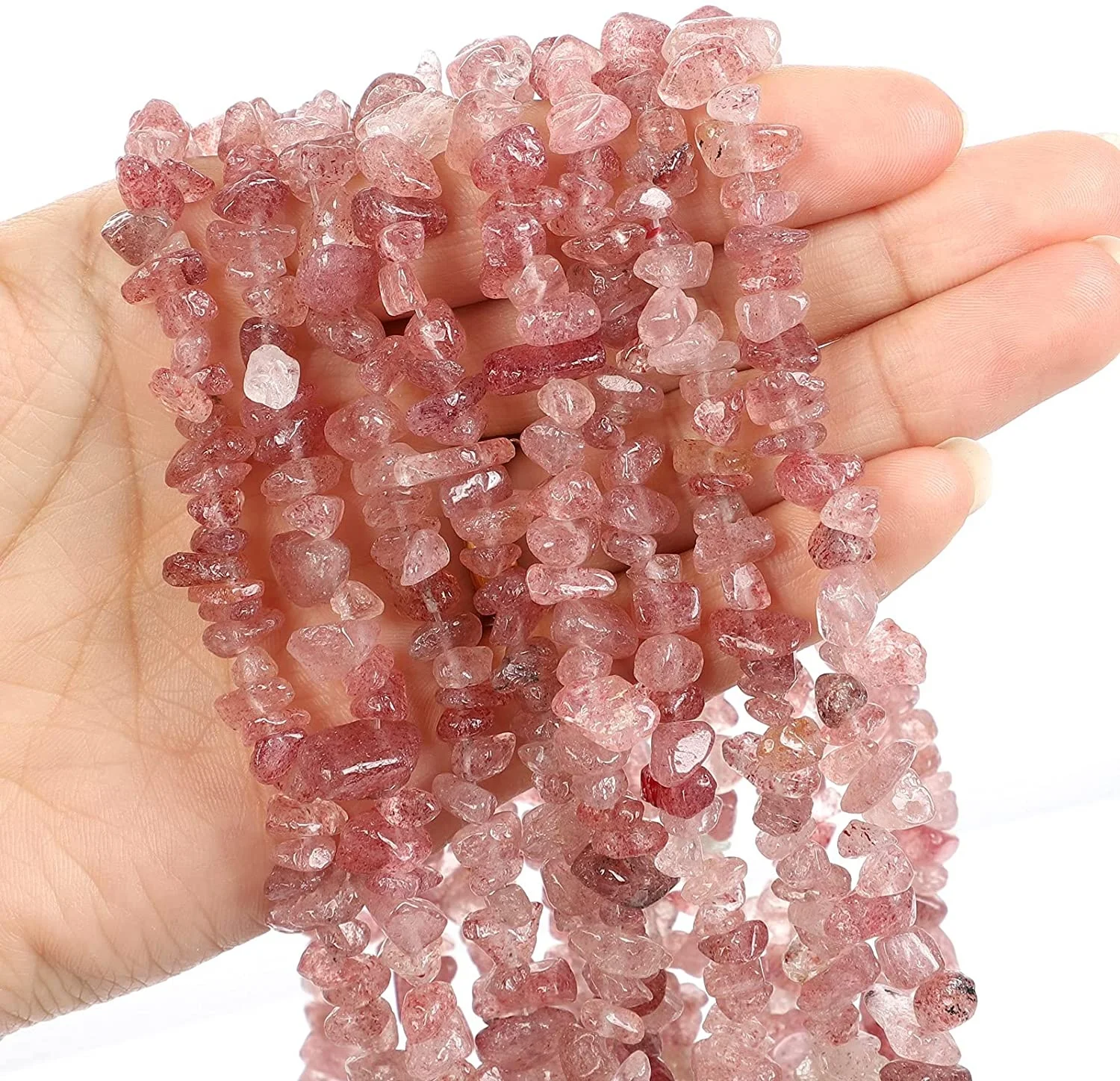 Natural Chip Stone Beads Irregular Gemstones Strawberry Quartz Crystal Loose Beads for Making DIY Art Crafts
Natural Chip Stone Beads Irregular Gemstones Strawberry Quartz Crystal Loose Beads for Making DIY Art Crafts