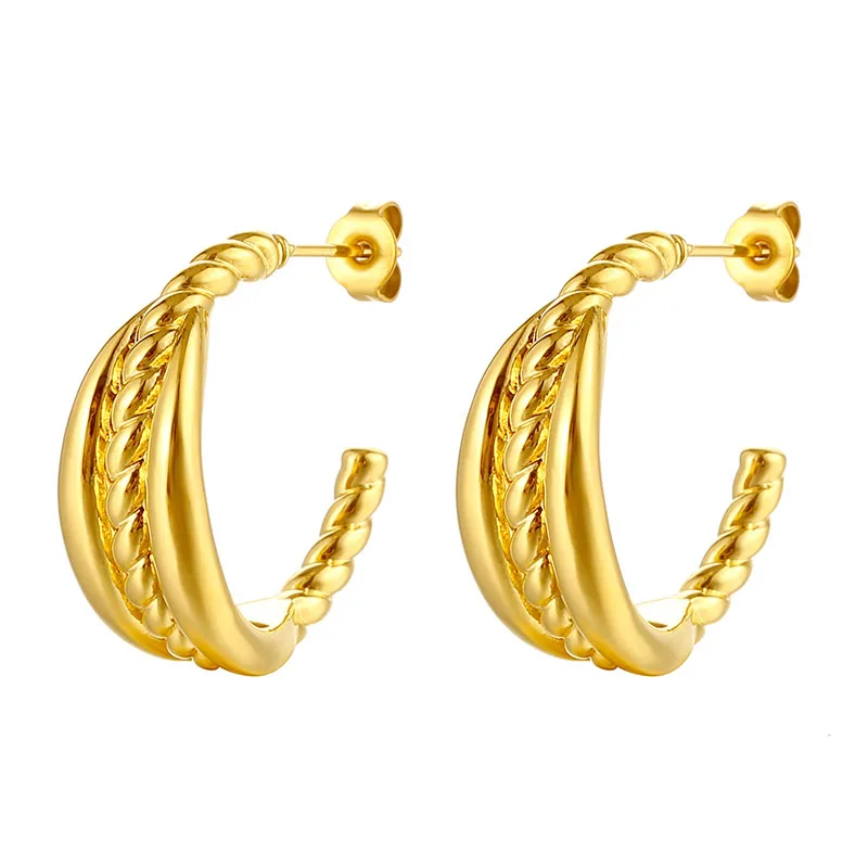 2023 New design brass hoop earrings custom big twisted gold plated hoop earrings for women
2023 New design brass hoop earrings custom big twisted gold plated hoop earrings for women