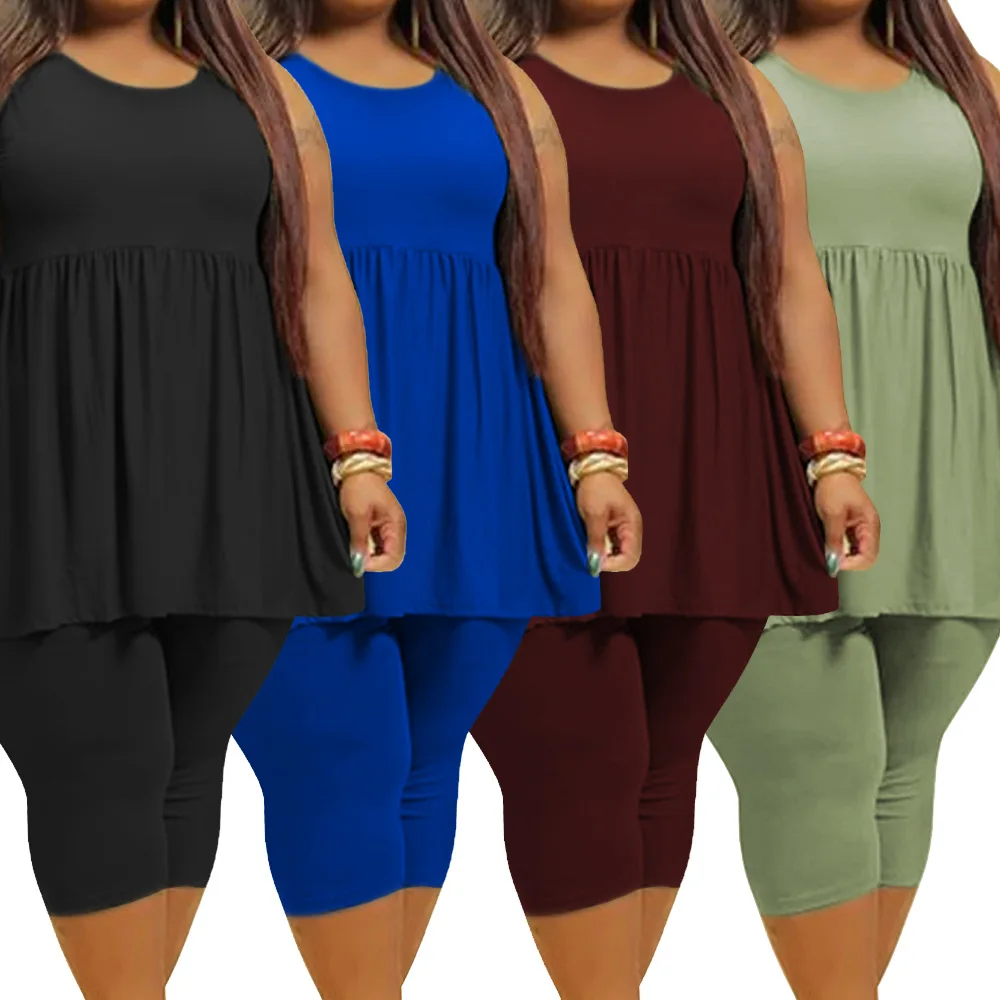 Plus Size 5XL Casual 2 Piece Set Homewear For Fat Women Solid Loose Ruffles T Shirts+Shorts Outfits GYM 2 Piece Fitness Set
Plus Size 5XL Casual 2 Piece Set Homewear For Fat Women Solid Loose Ruffles T Shirts+Shorts Outfits GYM 2 Piece Fitness Set