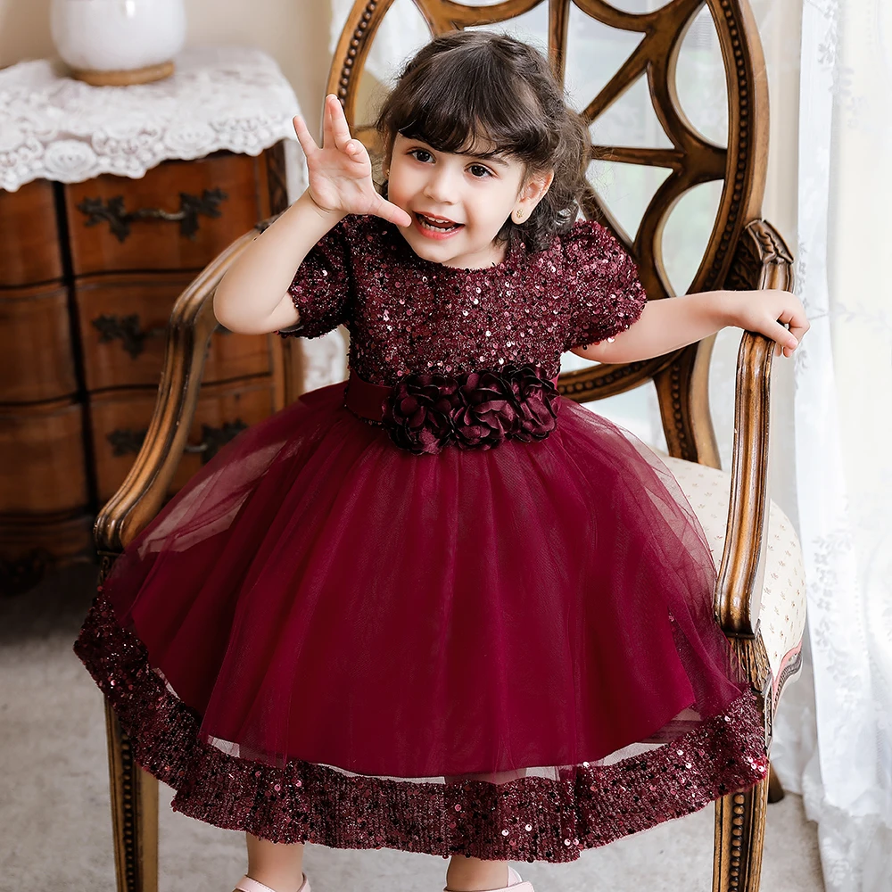 Girls Dresses Designs Short Sleeve Kids Ball Gowns Sequins Applique Children Clothes Little Girl Birthday Party Dress
Girls Dresses Designs Short Sleeve Kids Ball Gowns Sequins Applique Children Clothes Little Girl Birthday Party Dress
