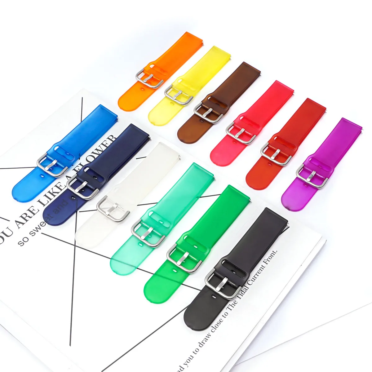 BOORUI 20mm silicone watch band transparent colorful watch strap for Samsung galaxy active2 watch band 22mm
BOORUI 20mm silicone watch band transparent colorful watch strap for Samsung galaxy active2 watch band 22mm
