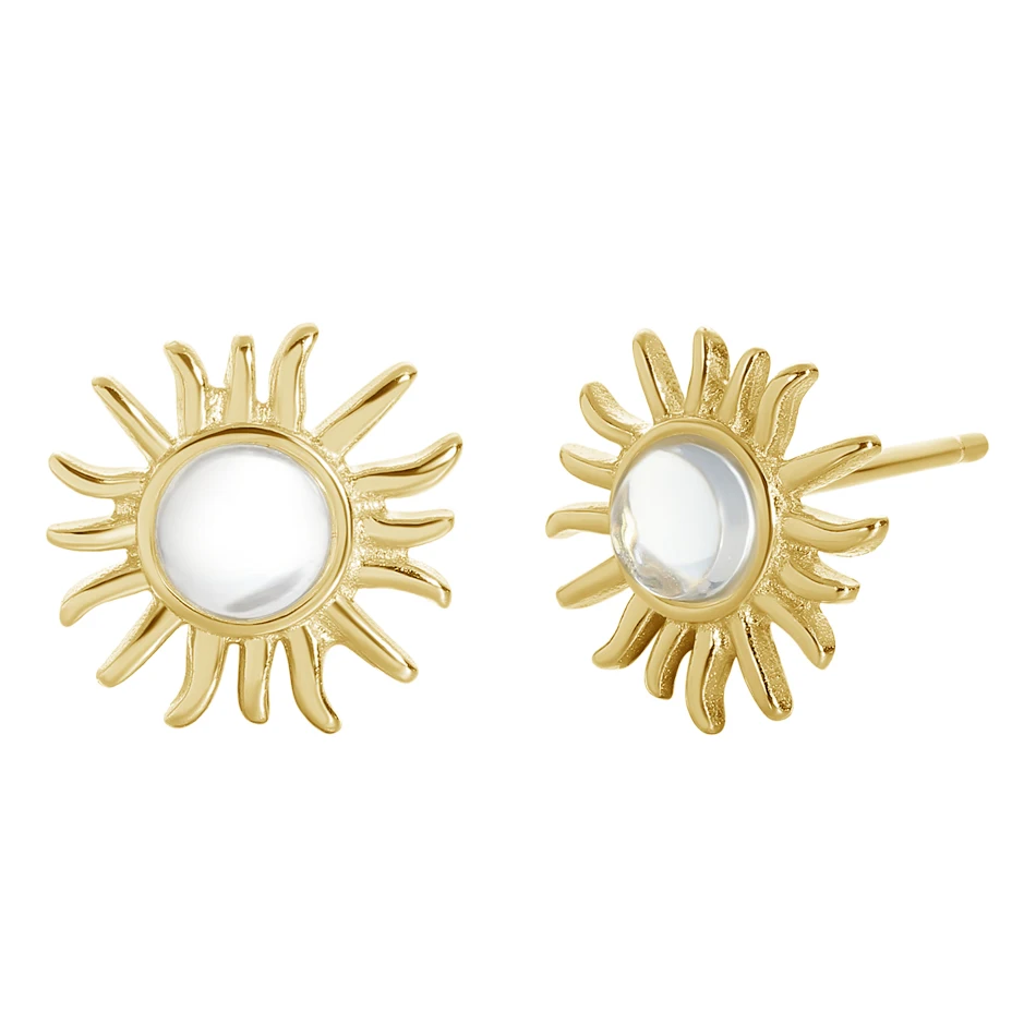 Silver Earrings Jewelry 925 Sterling Silver Wholesale 18K Gold Plated Moonstone Sun Stud Earrings For Women
Silver Earrings Jewelry 925 Sterling Silver Wholesale 18K Gold Plated Moonstone Sun Stud Earrings For Women