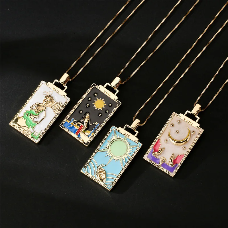 Hot selling jewelry fashion new jewelry square oil drop tarot card hip hop oil painting pendant necklace, Silver gold
Hot selling jewelry fashion new jewelry square oil drop tarot card hip hop oil painting pendant necklace, Silver gold