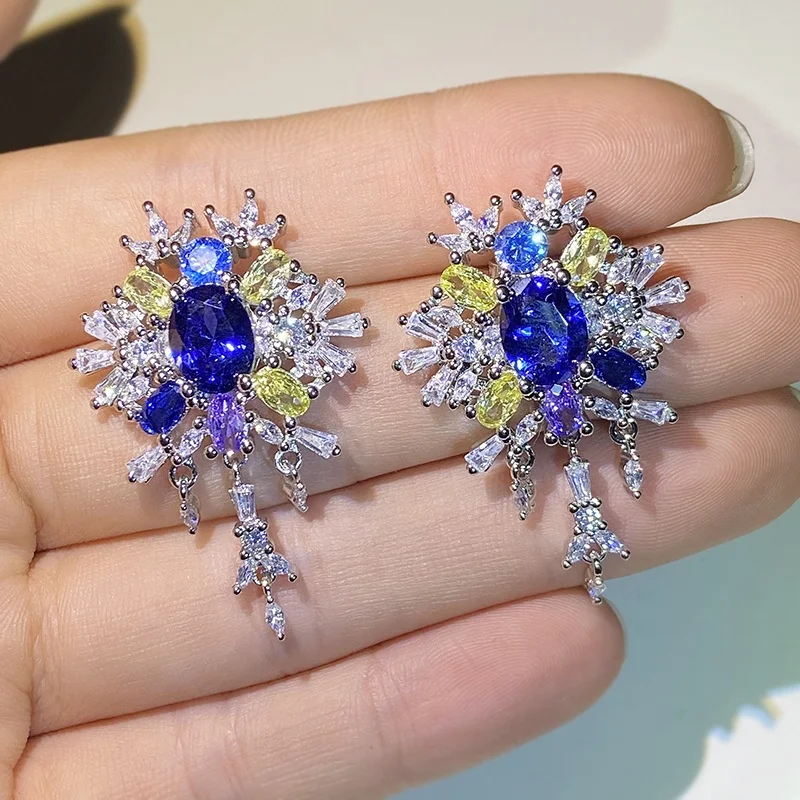 Exquisite Women's Long Earrings Created Gem Stud Earrings Party For Women Female Retro luxury Gift, Customized color
Exquisite Women's Long Earrings Created Gem Stud Earrings Party For Women Female Retro luxury Gift, Customized color
