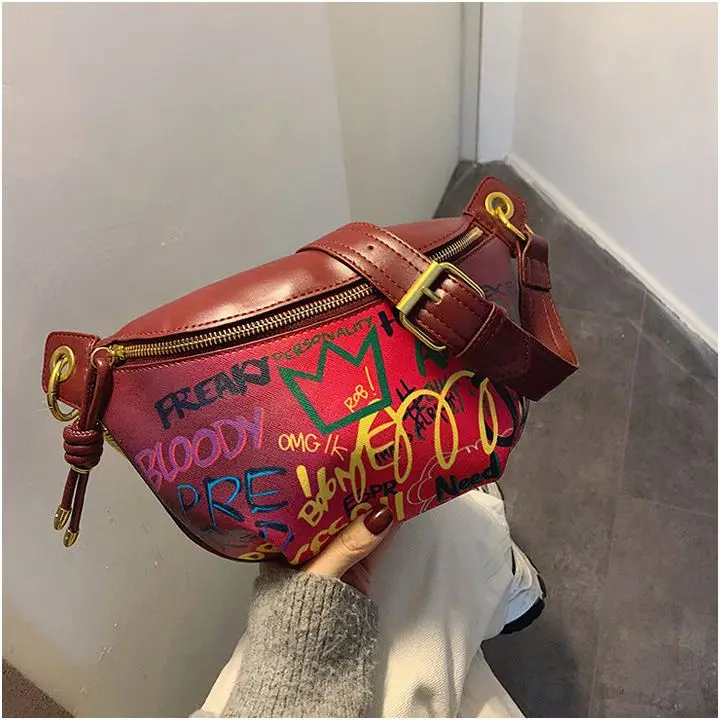 SH1501 Fashion girls tough crossbody chest pack graffiti handbag women shoulder bags
SH1501 Fashion girls tough crossbody chest pack graffiti handbag women shoulder bags