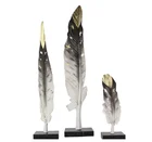 Creative Resin Feather sculpture Feather figurines resin crafts for table decoration