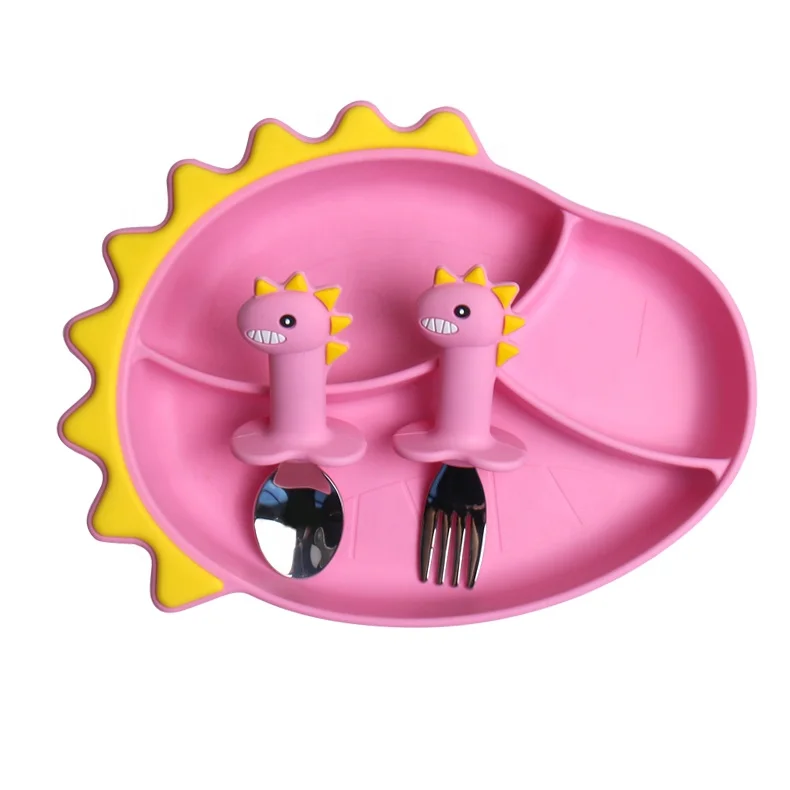 Silicone Baby Tableware Set Cartoon Kids Baby Children's Silicone Spoon Fork Silicone Plate Dinnerware Set, As picture
Silicone Baby Tableware Set Cartoon Kids Baby Children's Silicone Spoon Fork Silicone Plate Dinnerware Set, As picture
