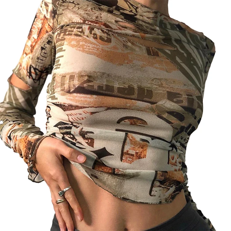 Amazon Hot Style Round Neck Long Sleeve Streetwear Printed Crop Tops Hollow Out Winter Blouse Shirt / Blouse for Women Casual
Amazon Hot Style Round Neck Long Sleeve Streetwear Printed Crop Tops Hollow Out Winter Blouse Shirt / Blouse for Women Casual