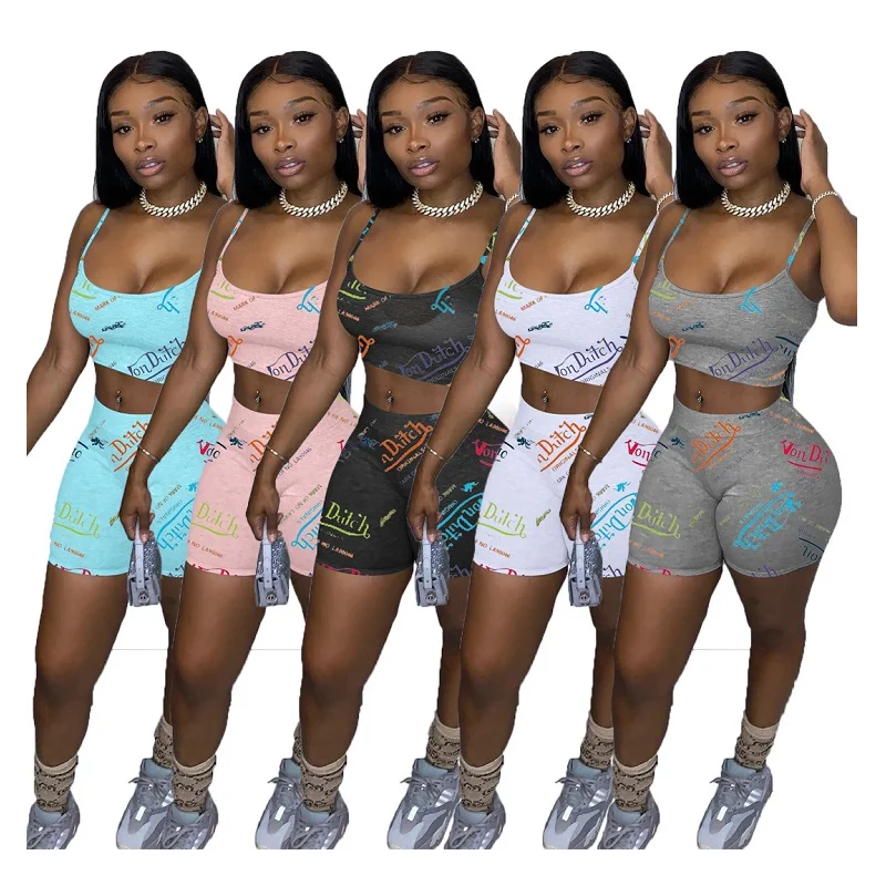 2021 Fashion Clothing Short Set Women Casual Floral Print Two Piece Short Set Women Clothing Tank Tops Women Short Sets Summer, White, pink, gray, black, light blue
2021 Fashion Clothing Short Set Women Casual Floral Print Two Piece Short Set Women Clothing Tank Tops Women Short Sets Summer, White, pink, gray, black, light blue
