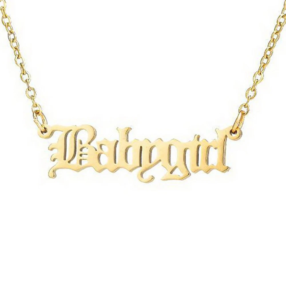 Stainless steel gold plated custom name pendant honey angel princess letter baby girl necklace, Gold/steel
Stainless steel gold plated custom name pendant honey angel princess letter baby girl necklace, Gold/steel
