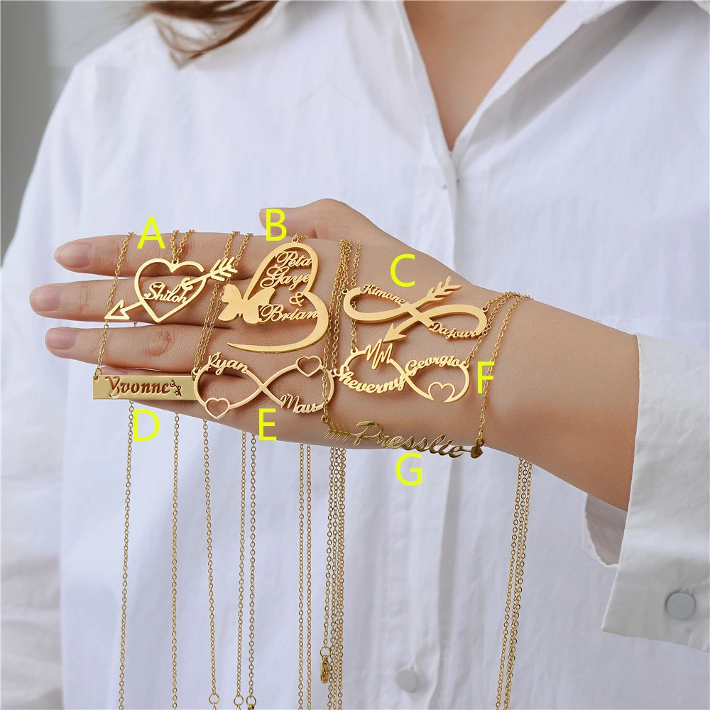High Quality Women Jewelry Chain Pendant Necklace Nameplate Stainless Steel Gold Color Custom Name Plate Necklace, Colors
High Quality Women Jewelry Chain Pendant Necklace Nameplate Stainless Steel Gold Color Custom Name Plate Necklace, Colors