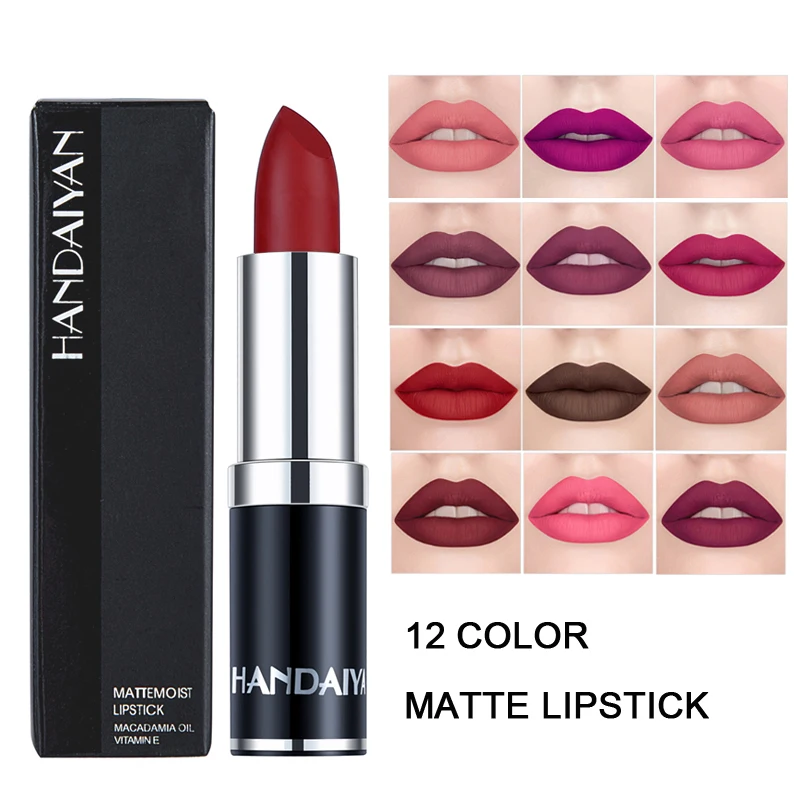 HANDAIYAN 12 Colors Makeup Lipstick Lips Waterproof Lipstick Long Lasting Pigment Velvet Matte Lipstick Sexy Lip Matte
HANDAIYAN 12 Colors Makeup Lipstick Lips Waterproof Lipstick Long Lasting Pigment Velvet Matte Lipstick Sexy Lip Matte