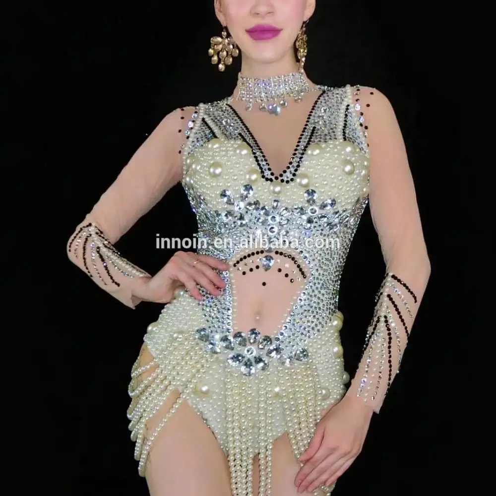 New Design Pearls Rhinestones Dress Women"s Birthday Celebrate Dance Outfit Evening Bar Stage Singer Stretch Dress
New Design Pearls Rhinestones Dress Women"s Birthday Celebrate Dance Outfit Evening Bar Stage Singer Stretch Dress