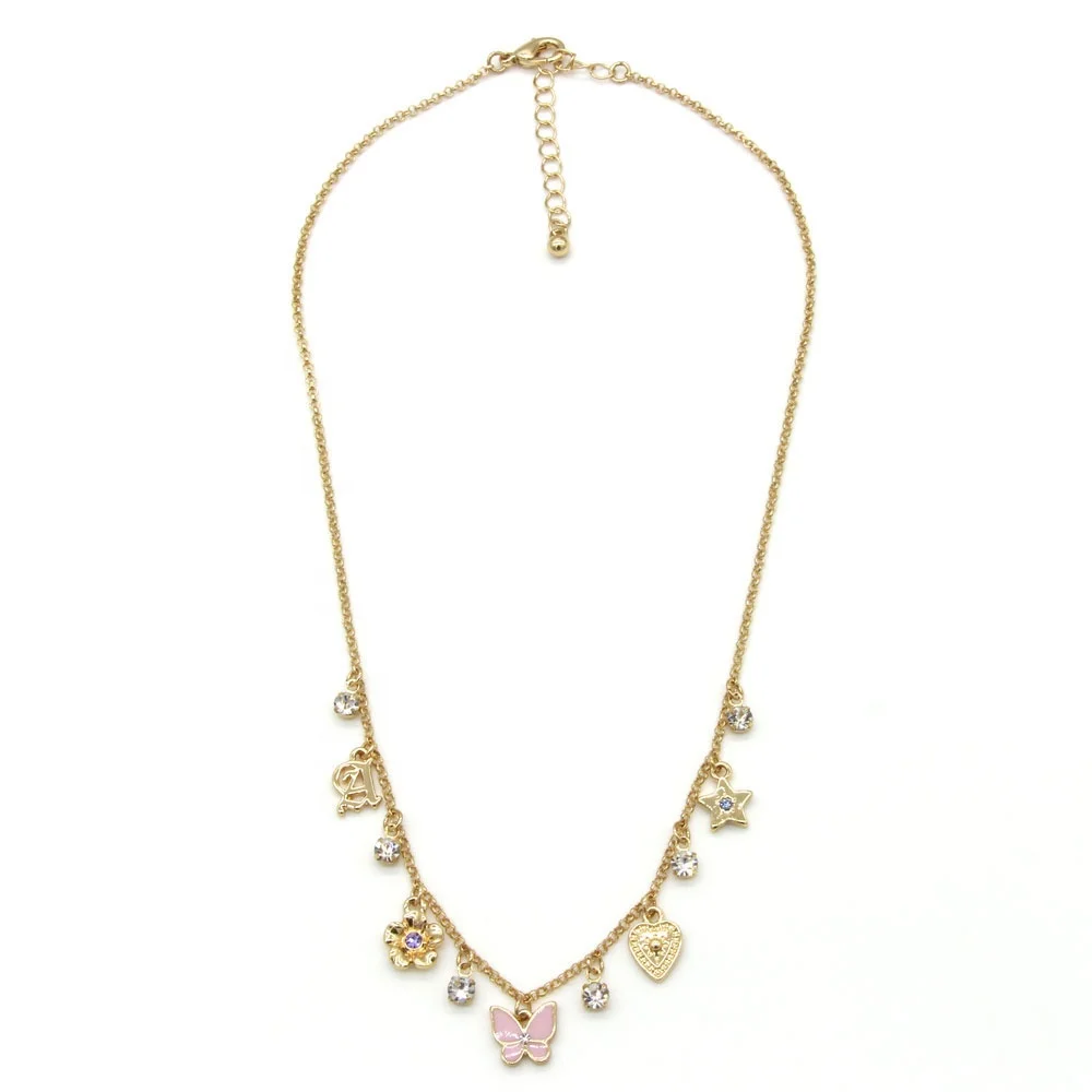 Hot sales star enamel butterfly flower heart chain gold plated diamond necklace for women
Hot sales star enamel butterfly flower heart chain gold plated diamond necklace for women