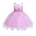 Latest Tulle Flower Wedding Frock Design Fashion Baby Girls Party Dresses