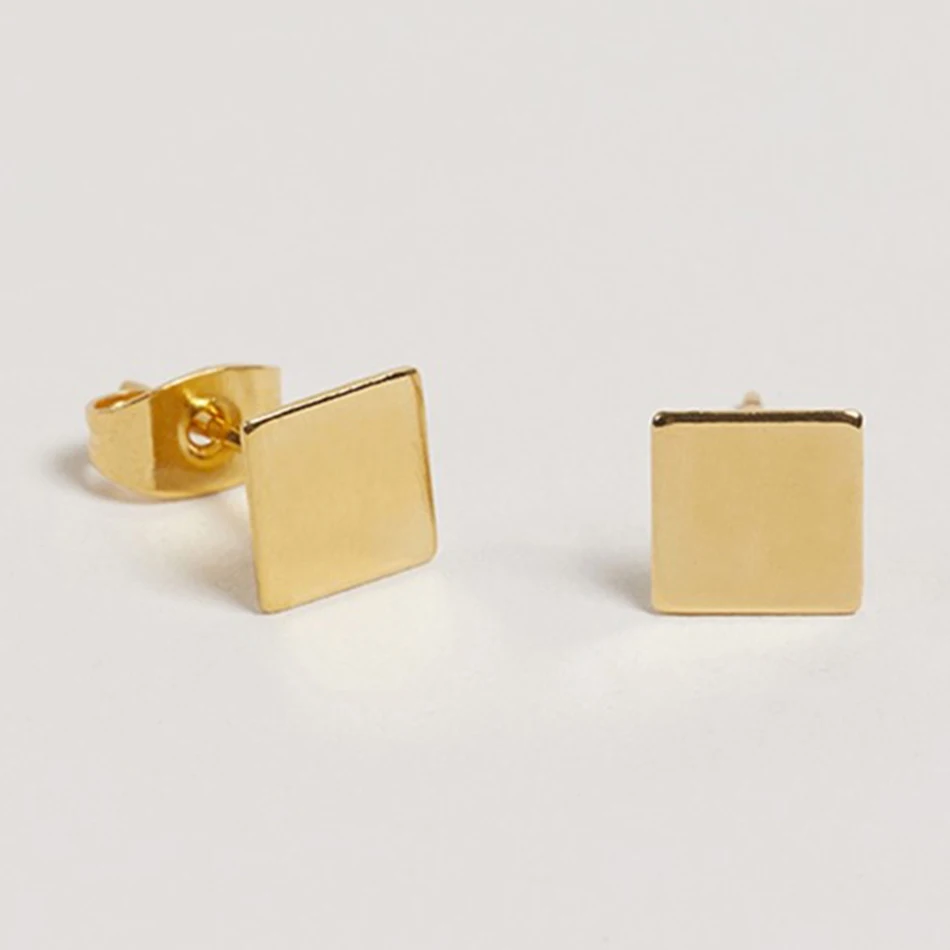 2020 Minimalist Jewelry 925 Sterling Silver Signet Earrings 18K Gold Plated Square Shape Small Stud Earrings For Women
2020 Minimalist Jewelry 925 Sterling Silver Signet Earrings 18K Gold Plated Square Shape Small Stud Earrings For Women