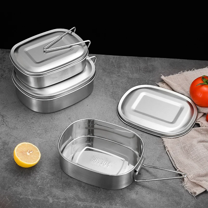 304 Stainless Steel Food Container Metal Single Layer with Handle Lunch Box with Handle and Buckles steel work table
304 Stainless Steel Food Container Metal Single Layer with Handle Lunch Box with Handle and Buckles steel work table