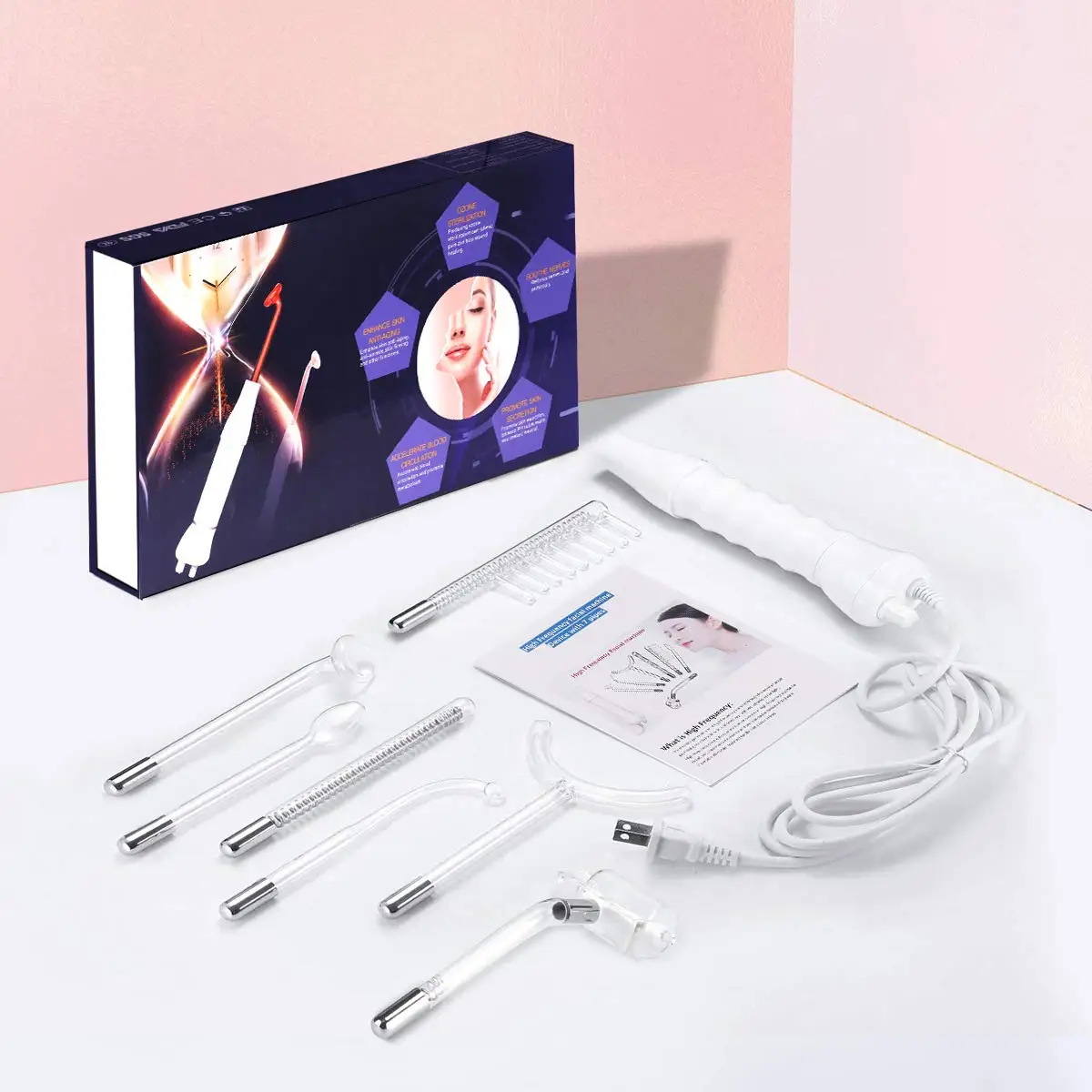 7 handle Home use beauty equipment acne treatment skin care High Frequency Facial Machine
7 handle Home use beauty equipment acne treatment skin care High Frequency Facial Machine