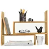 Desktop rustic adjustable storage wooden bookshelf book display shelf