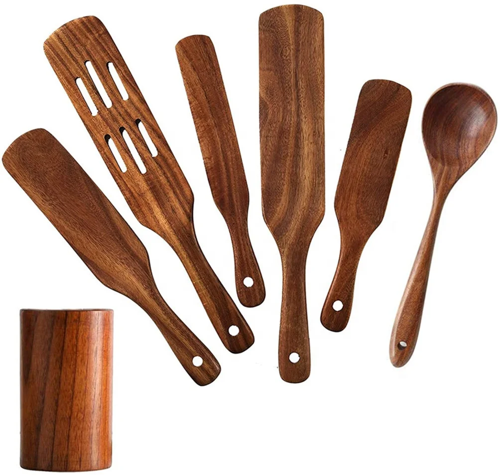 Wooden Spoons for Cooking Acacia Cooking Utensils Essentials for Kitchen Wood Spatula Spoon 7-Pieces Wooden Utensils set
Wooden Spoons for Cooking Acacia Cooking Utensils Essentials for Kitchen Wood Spatula Spoon 7-Pieces Wooden Utensils set