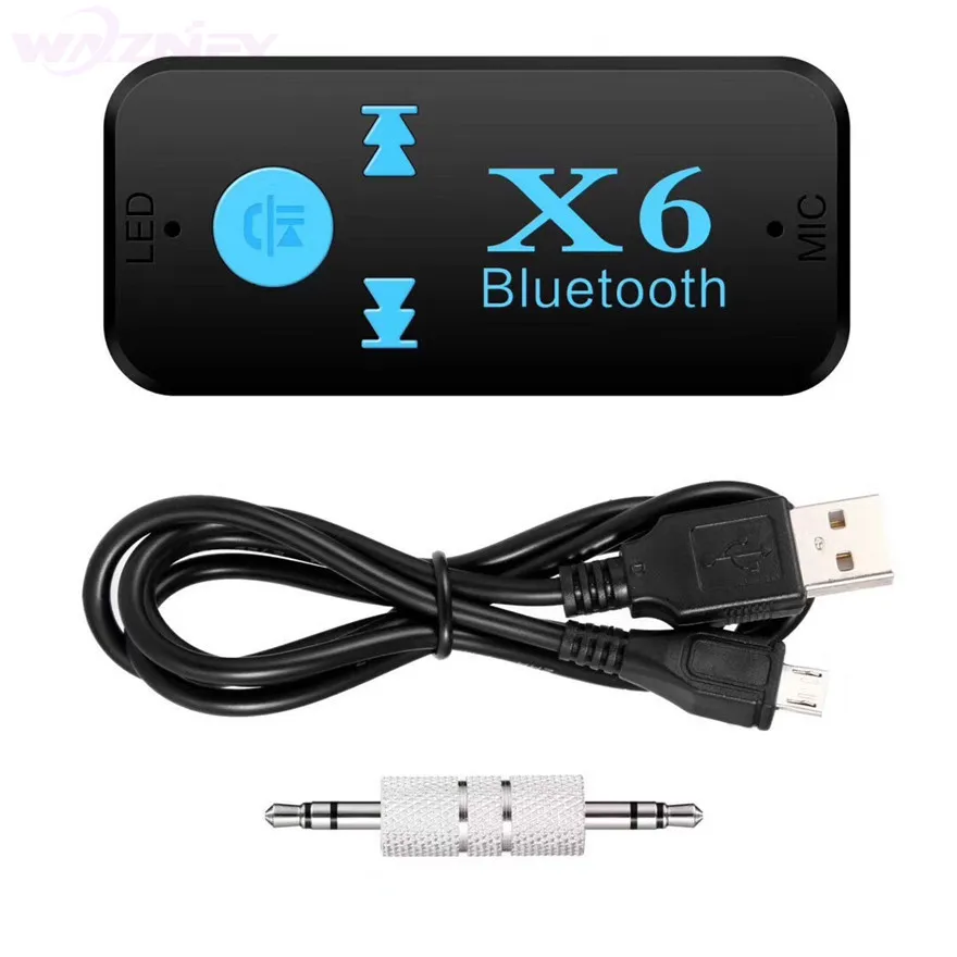 

X6 BT5.0 EDR Bluetooth 5.0 Aux Audio Receiver Adapter 3.5mm Handsfree Car Kit TF Card Play A2DP Mp3 Music Receiver