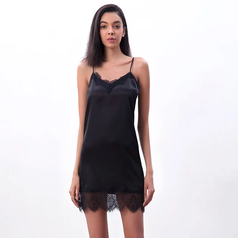 D100 hot sale Summer High Quality sexy luxury black lace Women satin Sleepwear Camisole Dresses
D100 hot sale Summer High Quality sexy luxury black lace Women satin Sleepwear Camisole Dresses