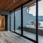 New design black aluminum narrow frame sliding door