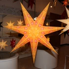 Holiday Star Paper Light Christmas Holiday Decorations Large Orange Paper Star Hanging Lantern Led Light