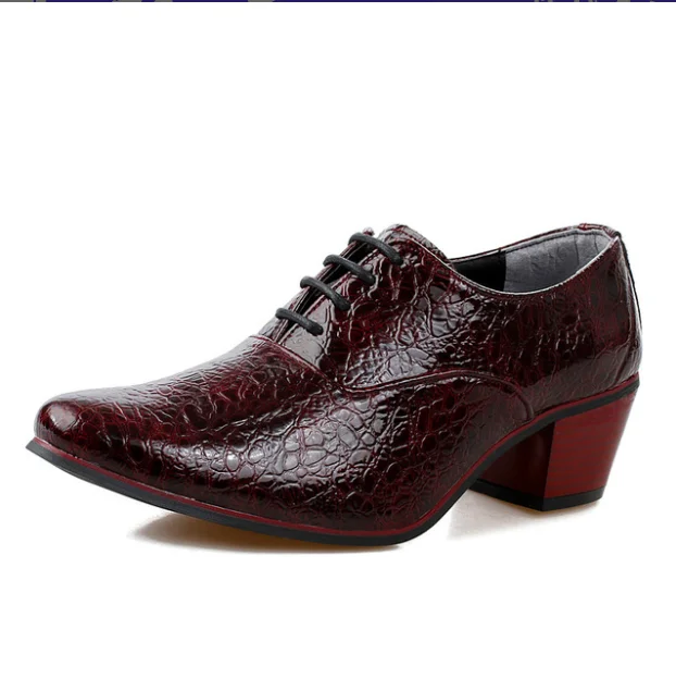 Men's Formal Leather Shoes British Pointy Toe High Tide Shoes Wine Red Heels For Men Dress Shoes, Optional
Men's Formal Leather Shoes British Pointy Toe High Tide Shoes Wine Red Heels For Men Dress Shoes, Optional