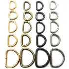 Gold 16Mm Leather Handbag Adjustable Metal Zinc Alloy D Shaped D Ring Buckles For Bags Belts