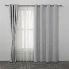 professional manufacturer supplier linen look grey sewing heavy curtain imported from china