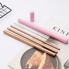 304 stainless steel straw set, metal straw with wheat box metal straw with brush