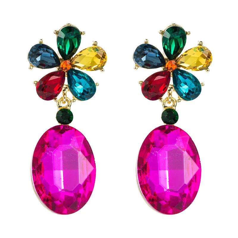 Fashion rhinestone acrylic flower dangle earrings female S925 silver needle hypoallergenic earrings, Multicolor
Fashion rhinestone acrylic flower dangle earrings female S925 silver needle hypoallergenic earrings, Multicolor