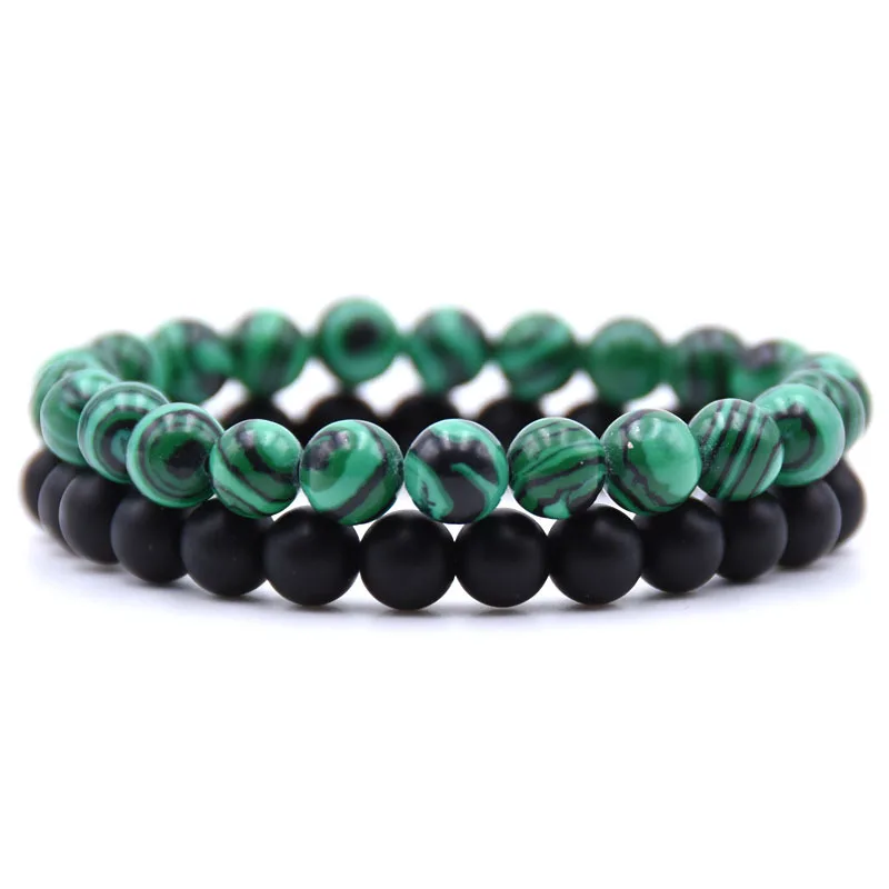 New Arrival Couple Gift Classic Matte Natural Stone Bracelet 2PC/Set Black Green Malachite 8MM Bead Bracelet For Women, Picture
New Arrival Couple Gift Classic Matte Natural Stone Bracelet 2PC/Set Black Green Malachite 8MM Bead Bracelet For Women, Picture