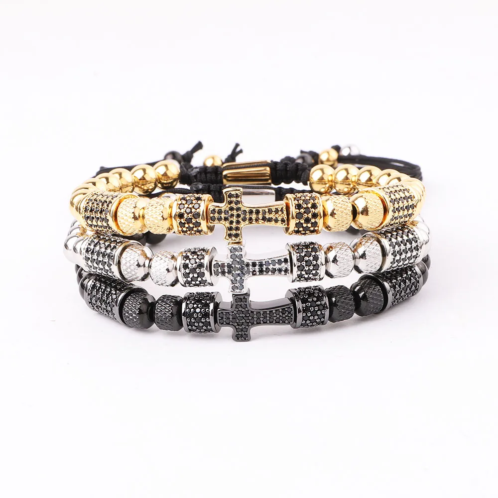 New Fashion Handmade Cubic Zircon Cross Charm Stainless Steel Adjustable Macrame Bracelet JBS12294
New Fashion Handmade Cubic Zircon Cross Charm Stainless Steel Adjustable Macrame Bracelet JBS12294