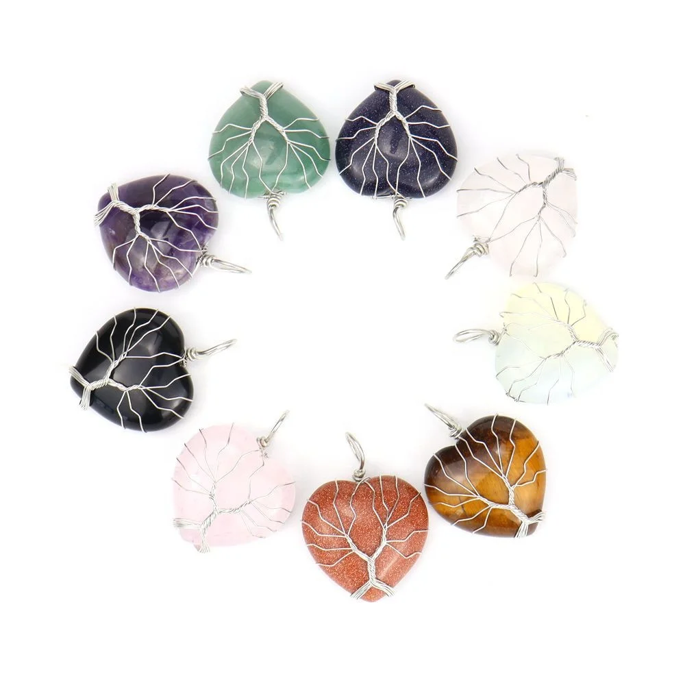 Wire Wrapped Tree Pendant Necklace,Natural Gemstone Charm Heart Shape Lifetree Pendant Necklace,Chains Necklace Fashion Jewelry
Wire Wrapped Tree Pendant Necklace,Natural Gemstone Charm Heart Shape Lifetree Pendant Necklace,Chains Necklace Fashion Jewelry
