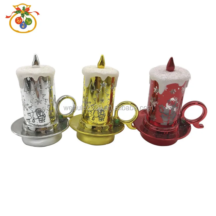 ZF-018D WEIJIULE latest innovation Christmas party decoration supplies children's gifts LDE lamp electroplating small candle cup