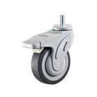 Gray Tpr Flat Swivel Solid Wheel Medical Cart Castors